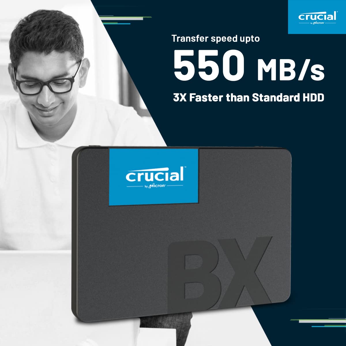 Crucial Ct500Bx500Ssd1 Internal Solid State Drive 2.5 500 Gb Serial Ata Iii 3D Nand