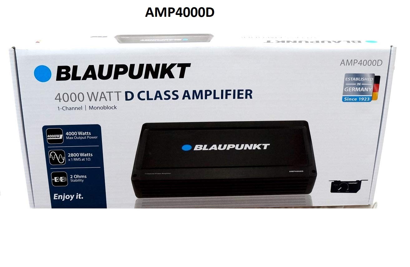 Blaupunkt Amp4000D Amp4000D 4,000 Watt Max Monoblock Class D Amp With Bass Remote