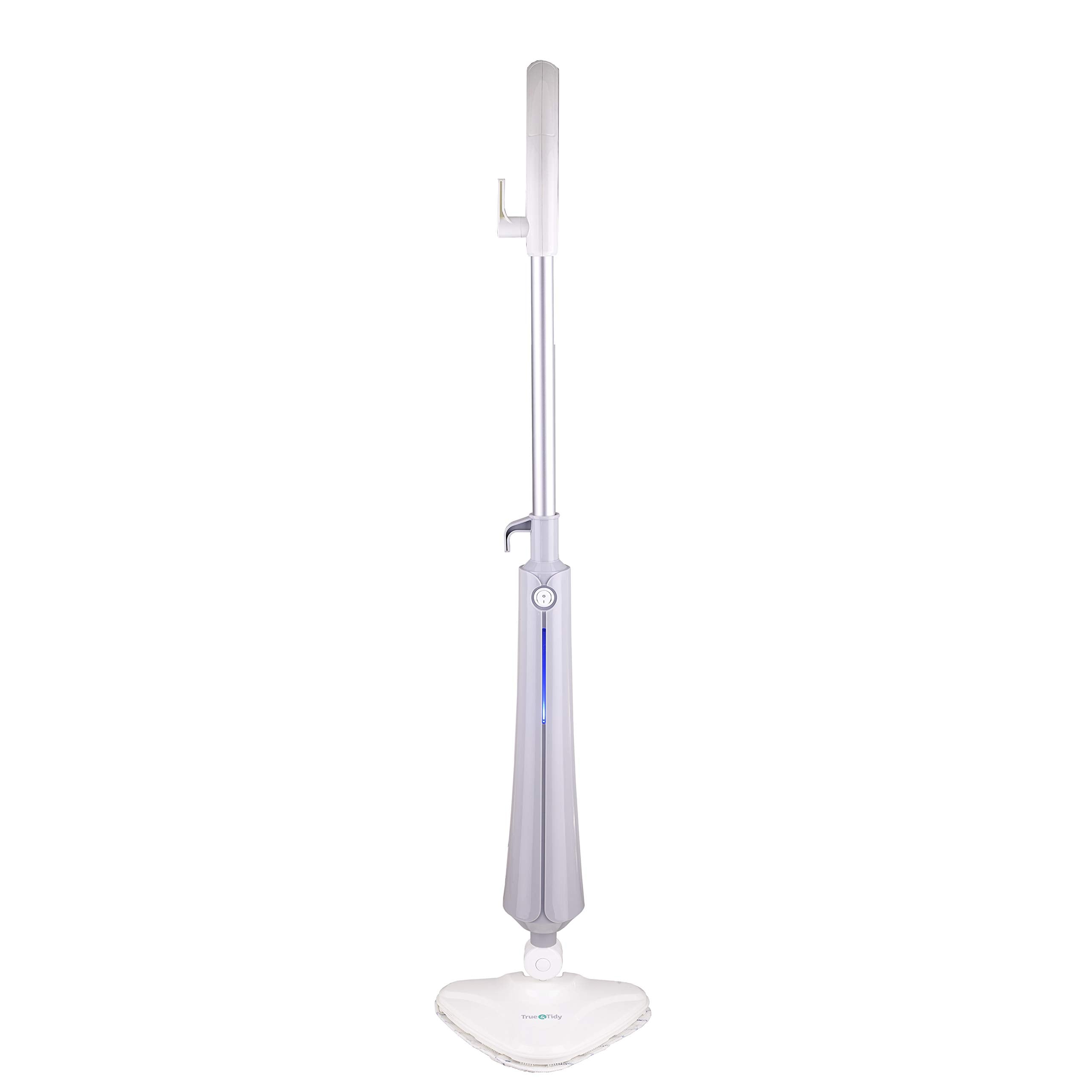 True & Tidy, Multi Surface Heavy Duty Steam Mop, Includes Steam Mop, 1 Steam Mop Pad, Carpet Glider. & Water Cup, Stm 300, Gray