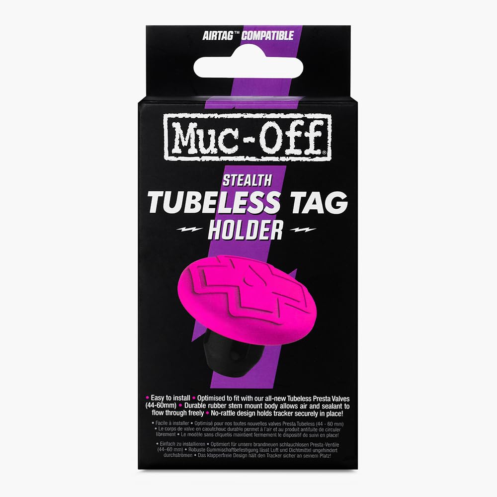 Muc-Off Stealth Tubeless AirTag Holder - Hidden Air Tag Holder for Bike Compatible with Apple AirTag - Anti-Theft Protection Air