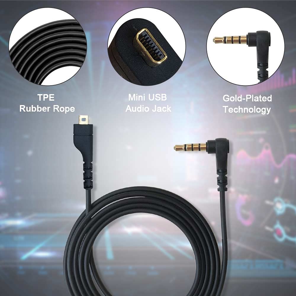 Qjyth Replacement Audio Cable Compatible With Steelseries Arctis 3 Headset, Aux Cable For Steel Series Arctis3, Arctis 5, Arctis