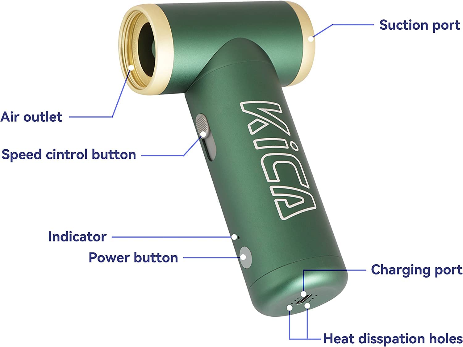 Kica Jetfan 2.0 Electric Air Duster For Computer,Keyboard,House Cleaning,Airbed Inflation,Camera Lens,Rechargeable,Speed Control