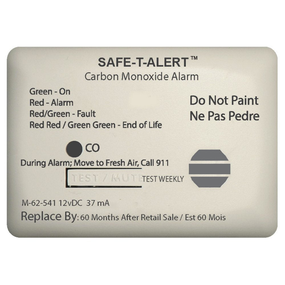 Safe-T-Alert 62 Series Carbon Monoxide Alarm W/Relay - 12V - 62-541-Marine-Rly-Nc - Surface Mount - White,WBAUVB0D7551MS5