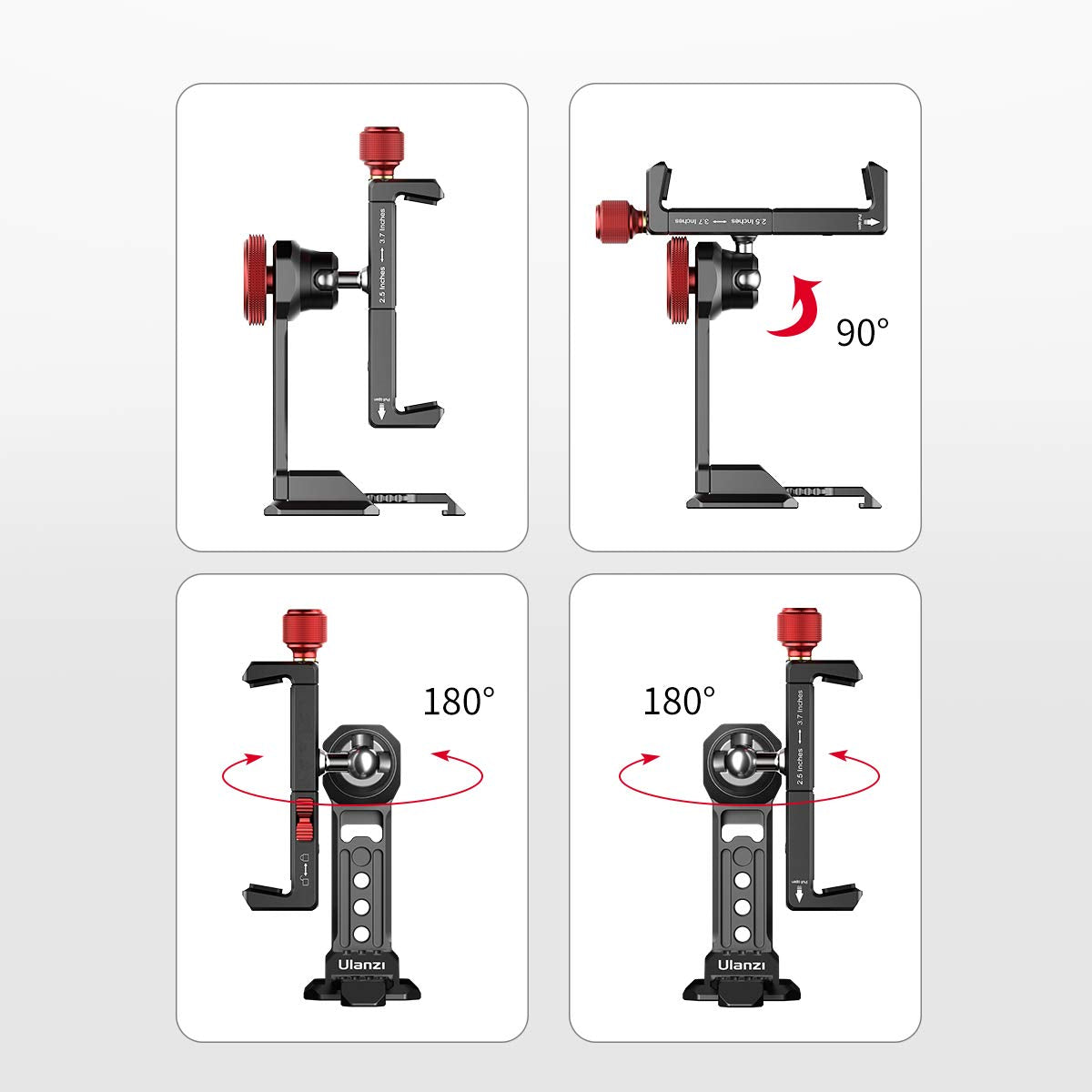 Ulanzi St 14 Smartphone Tripod Mount Adapter Aluminum With Cold Shoe, 360 Cell Phone Stand Holder Clamp For Iphone 13 12 11 Max