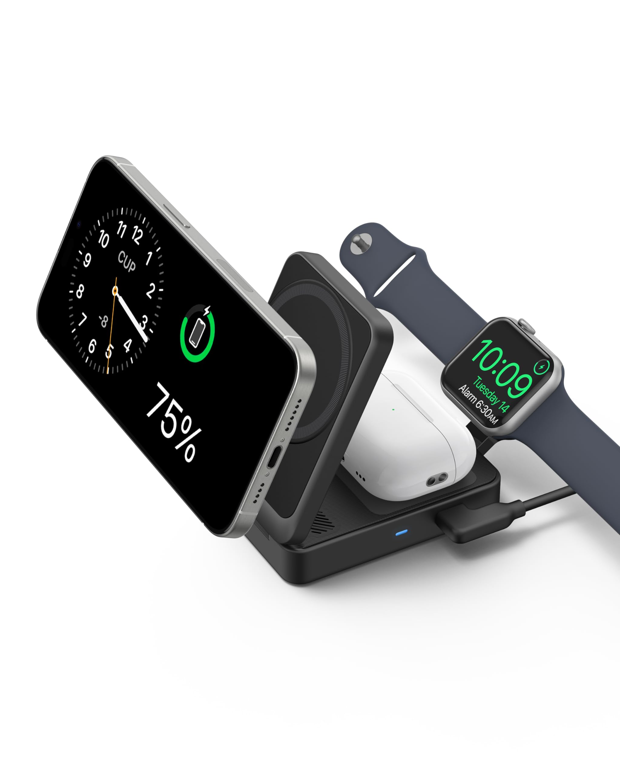 Anker Magsafe Charger Compatible, Anker Maggo 3In1 Charging Station, Qi2 Certified 15W Wireless Charger Stand, Apple Watch Charg