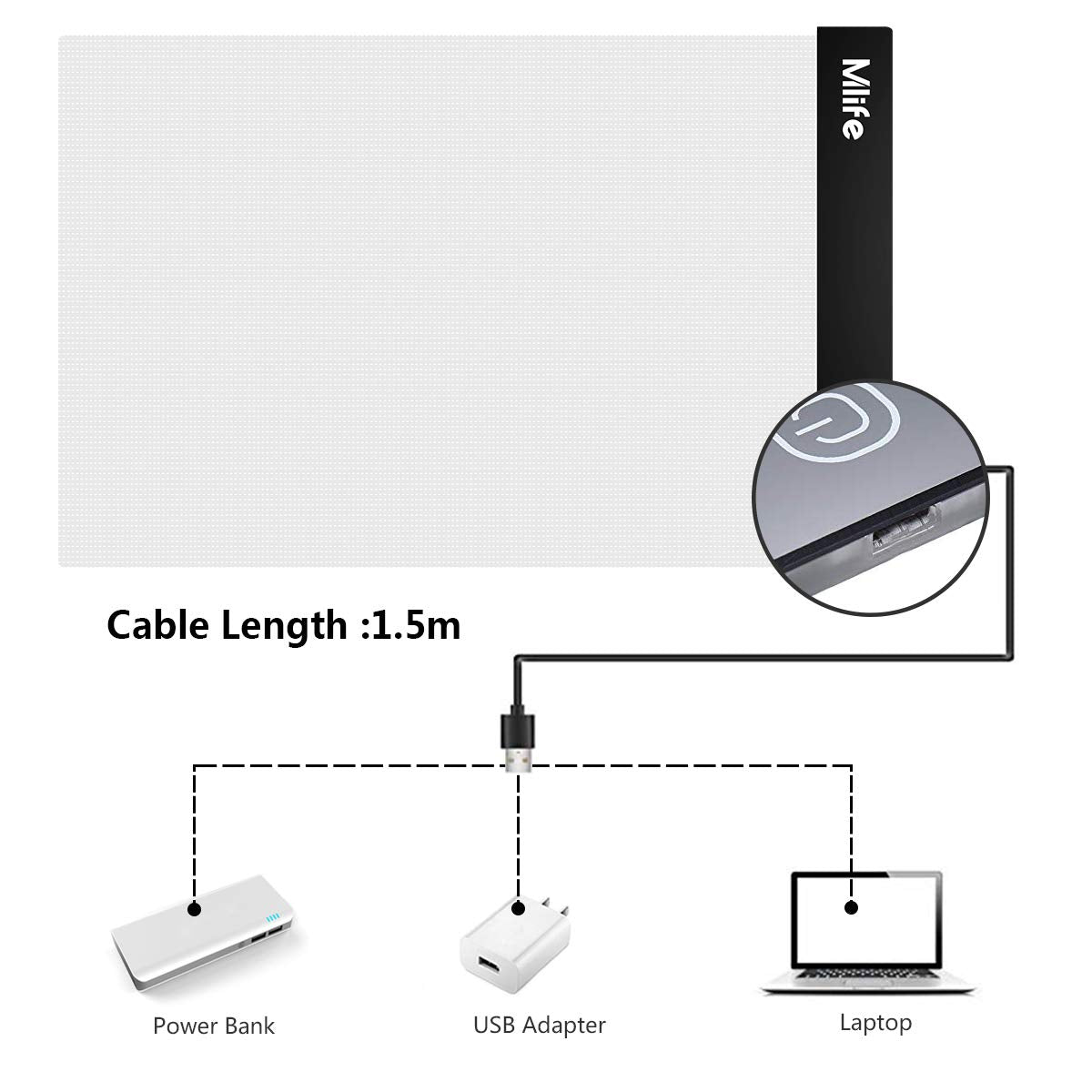 Mlife A4 Led Light Pad - Diamond Art Light Box Tracing Light Board With 3 Brightness, Ideal For Sketching, Animation, Drawing Li