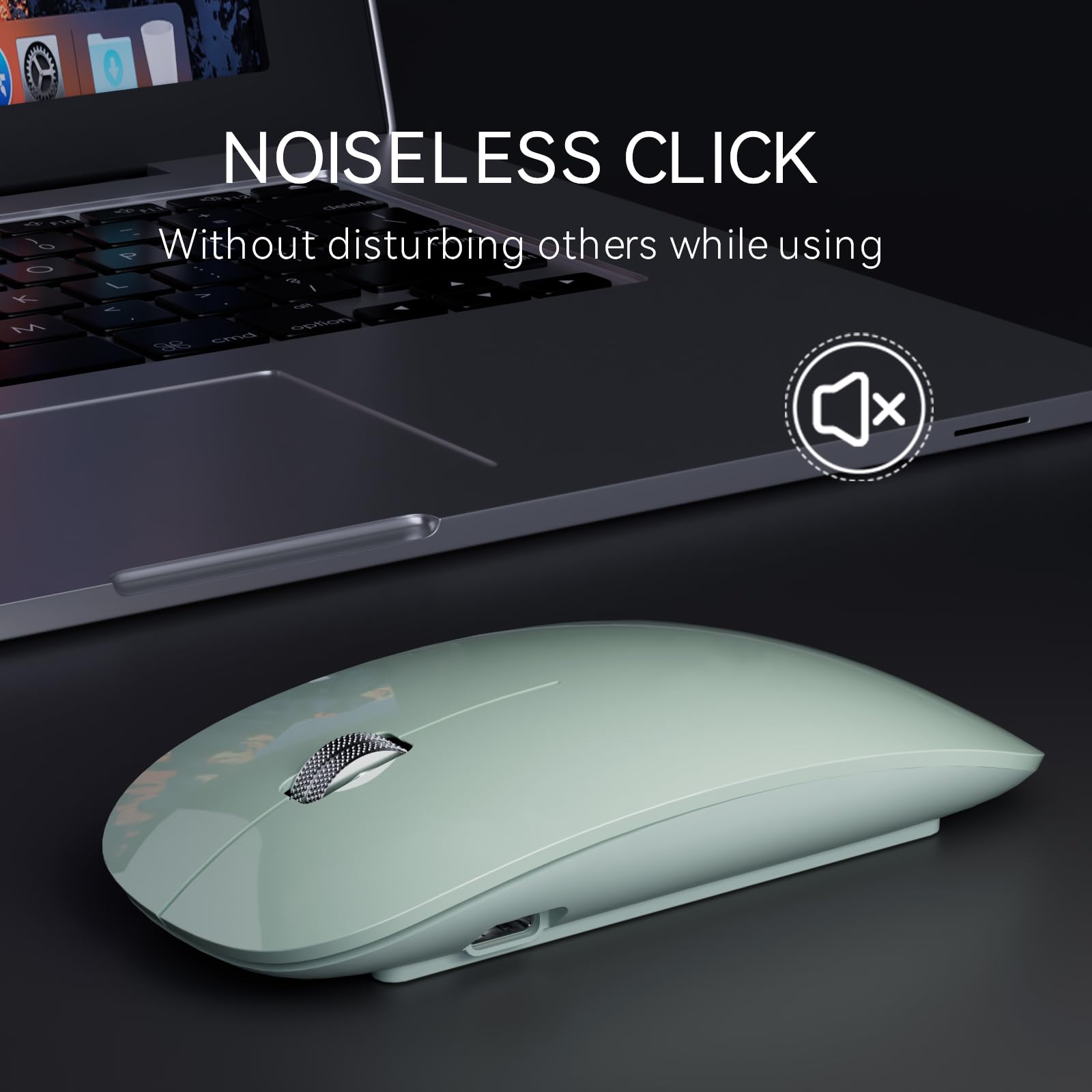 Uiosmuph G11 Wireless Mouse, Usb C Rechargeable Computer Mouse, Slim Silent Mice 2.4Ghz Optical With Usb Nano Receiver And Type