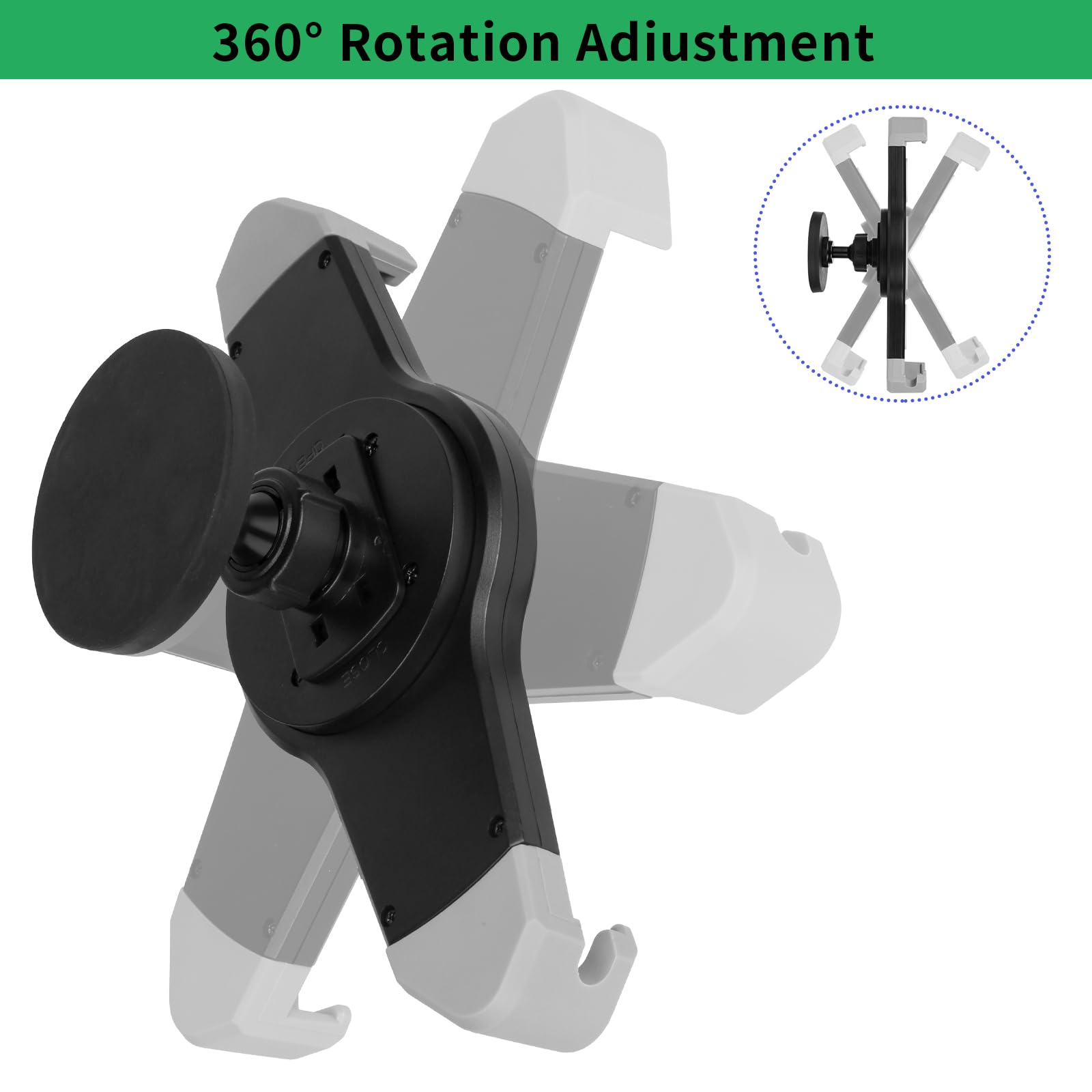 Mippko Magnetic Tablet Holder Ipad Fridge Mount For Cabinet/Metal Rack/Whiteboard/Gym Equipment,360�Rotation Clamp Strong Magnetic Base Attracts Metal Surface,Compatible With 7~11 Inch Ipad Devices