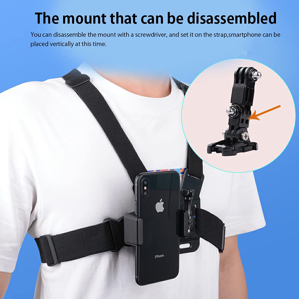 Mobile Phone Chest Mount Strap Holder