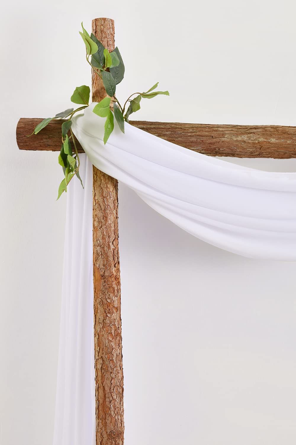 Linxtar 1 Panel White Wedding Arch Drapery 6 Yards Long And 30'' Wide Sheer Chiffon Wedding Arch Draping Fabric For Party Backdr