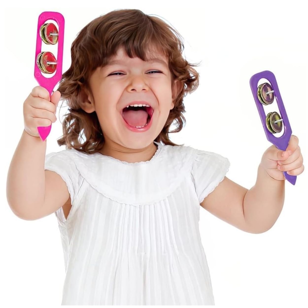 Rhode Island Novelty Dozen Colorful Cymbals With Handles (12)