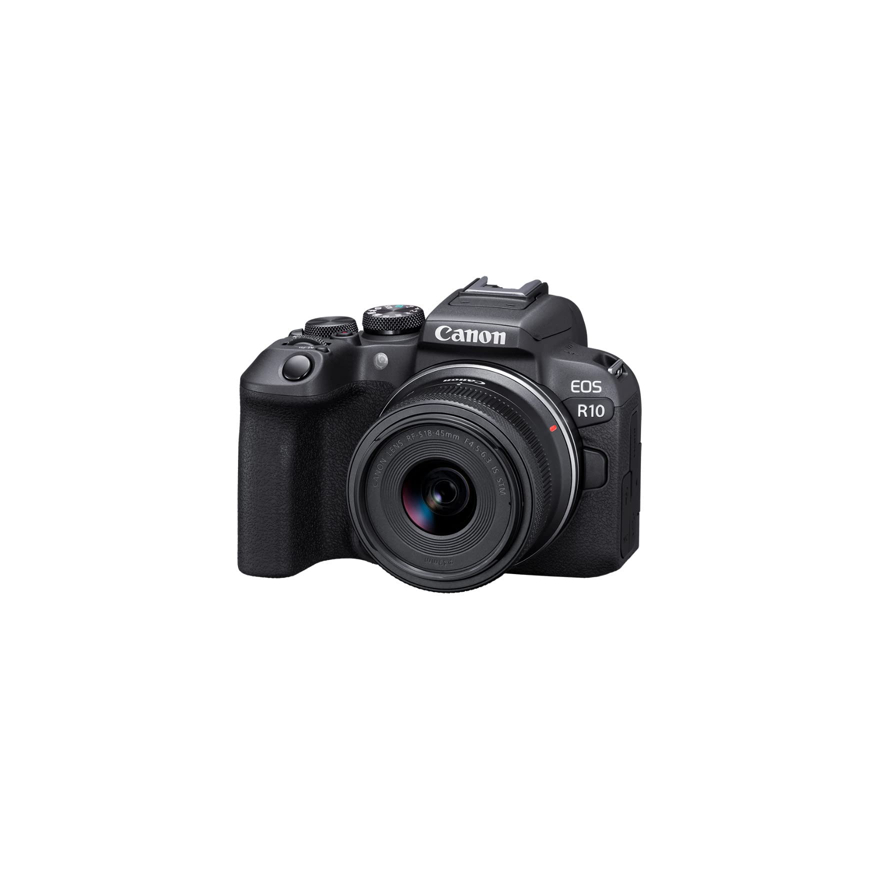 Canon EOS R10 Content Creator Kit, Mirrorless Vlogging Camera with RF S18 45mm F4.5 6.3 is STM Lens, Tripod and Stereo Microphone, 24.2 Megapixel CMOS (APS C) Sensor, 4K Video, Black