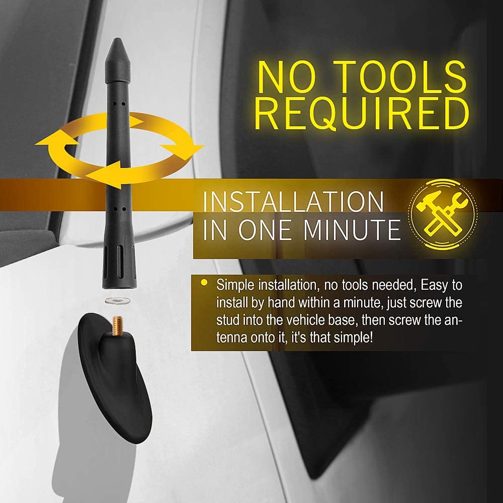 Ksaauto Short Antenna For Ford F150 2009 2023, 4.5 Inch Car Antenna For F150 F250 F350 Bronco Truck Replacement Antenna Ford F15
