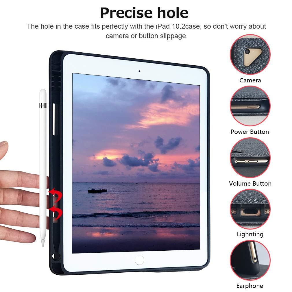 Amzcase For Ipad Pro 9.7 Inch Case With Keyboard For Ipad 6Th Generation(2018),For Ipad 5Th Generation(2017),For Ipad Air 2/Air