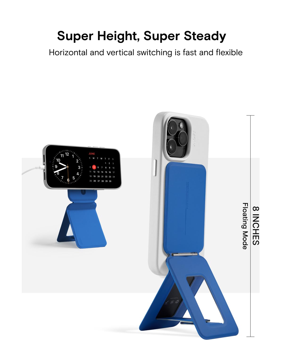 Moft Phone Tripod Stand Compatible With Iphone 16/15/14/13/12 Series, Angle Adjustment & Strong Magnets & Magsafe Compatible Mov