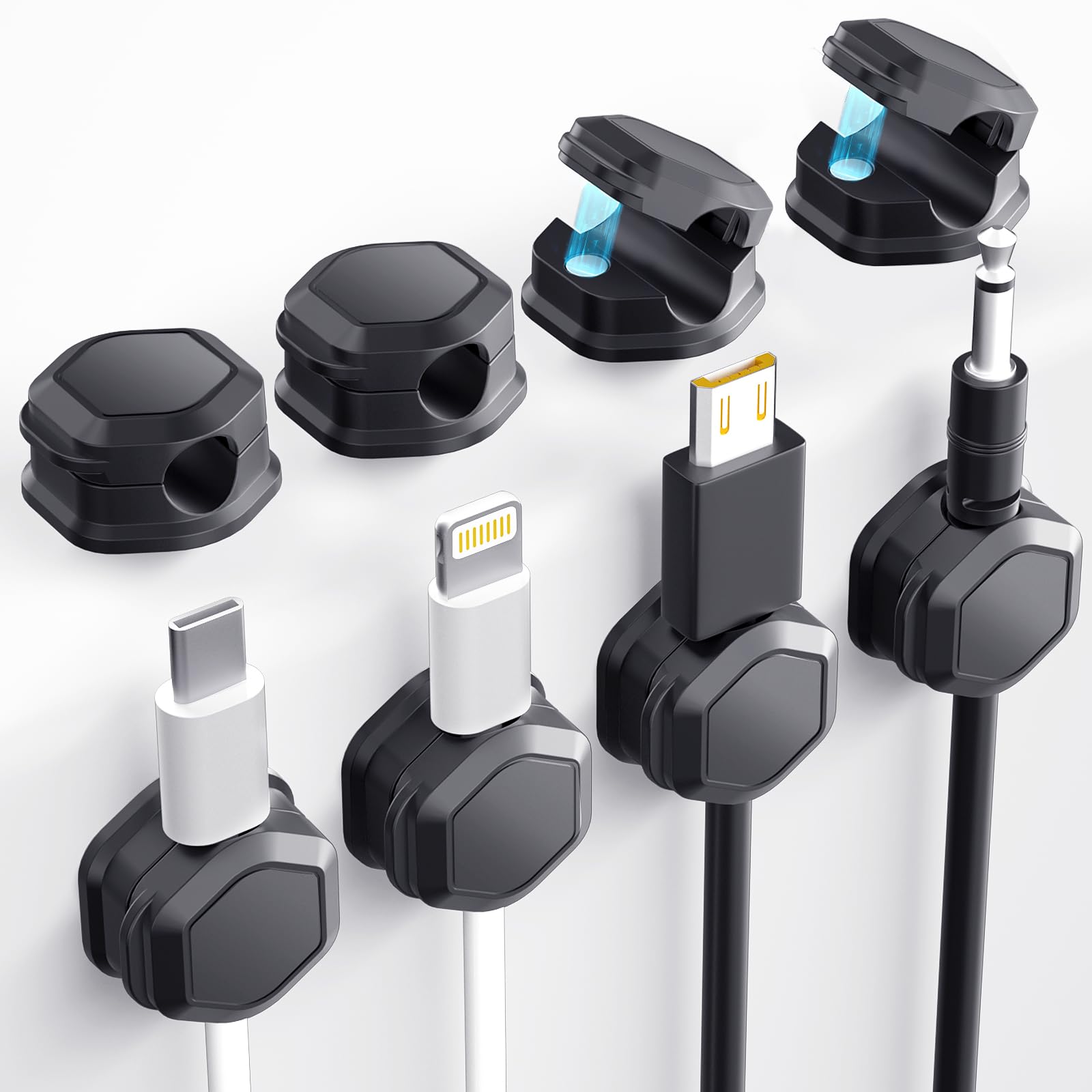 8 Pack Magnetic Cable Clips   Cord Holder For Nightstand   Cord Organizer For Desk  Cord Holder, Magnetic Cord Organizer, For De