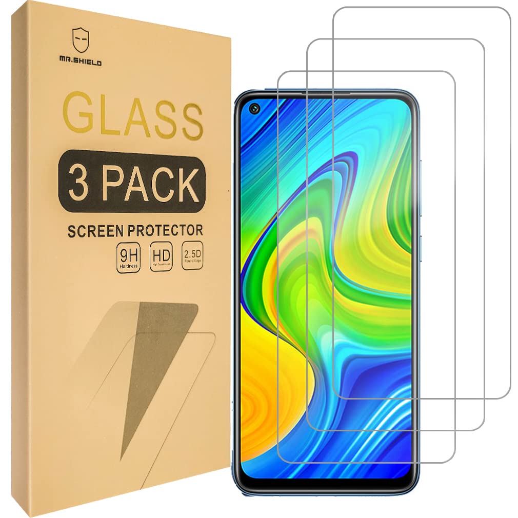 Mr.Shield [3 Pack] Designed For Xiaomi Redmi Note 9 [Tempered Glass] [Japan Glass With 9H Hardness] Screen Protector With Lifeti