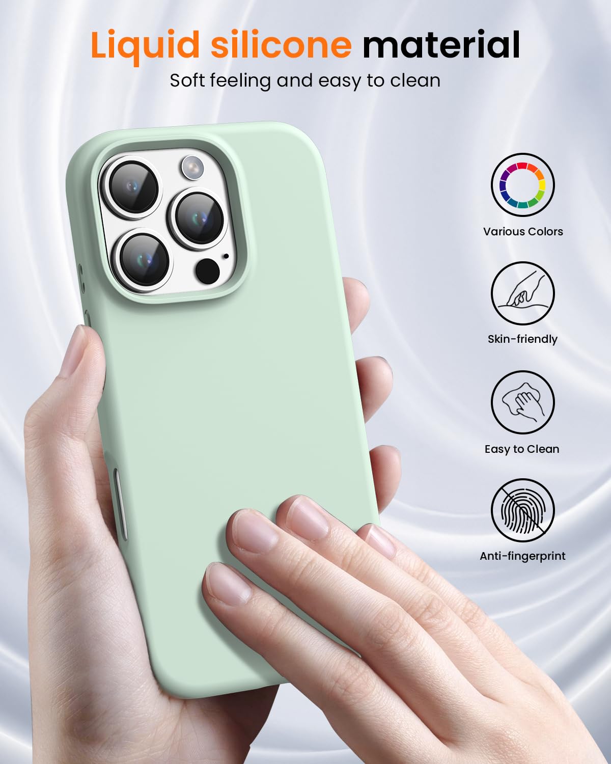 Ouxul Designed For Iphone 16 Pro Max Case,Shockproof Liquid Silicone Protective Phone Case With Soft Anti Scratch Microfiber Lin