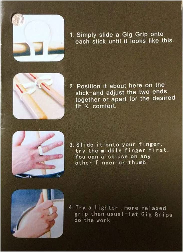 Tuoren 5 Pair Drum Sticks Control Clips Soft Leather Drumstick Accessory For Beginner Drummer Easy To Stick Twirl, Grip Or Contr