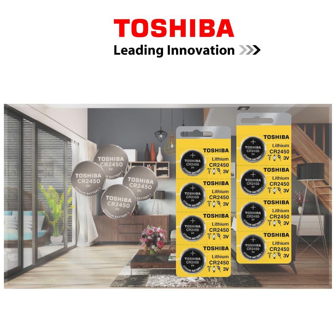 Toshiba Cr2450 Battery 3V Lithium Coin Cell (4 Batteries)