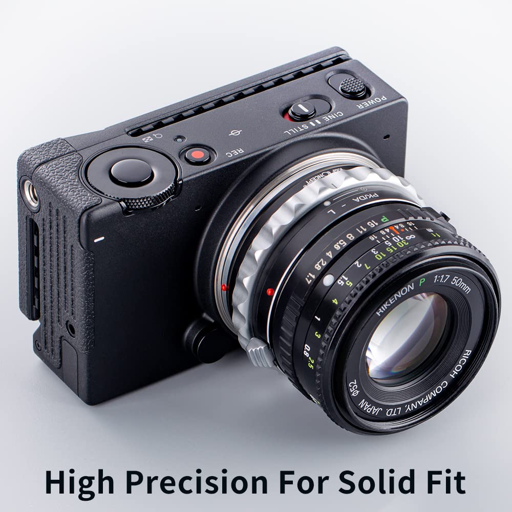 K&F Concept Lens Mount Adapter Pk/Da L Manual Focus Compatible With Pentax K(Pk/Da) Lens To L Mount Camera Body