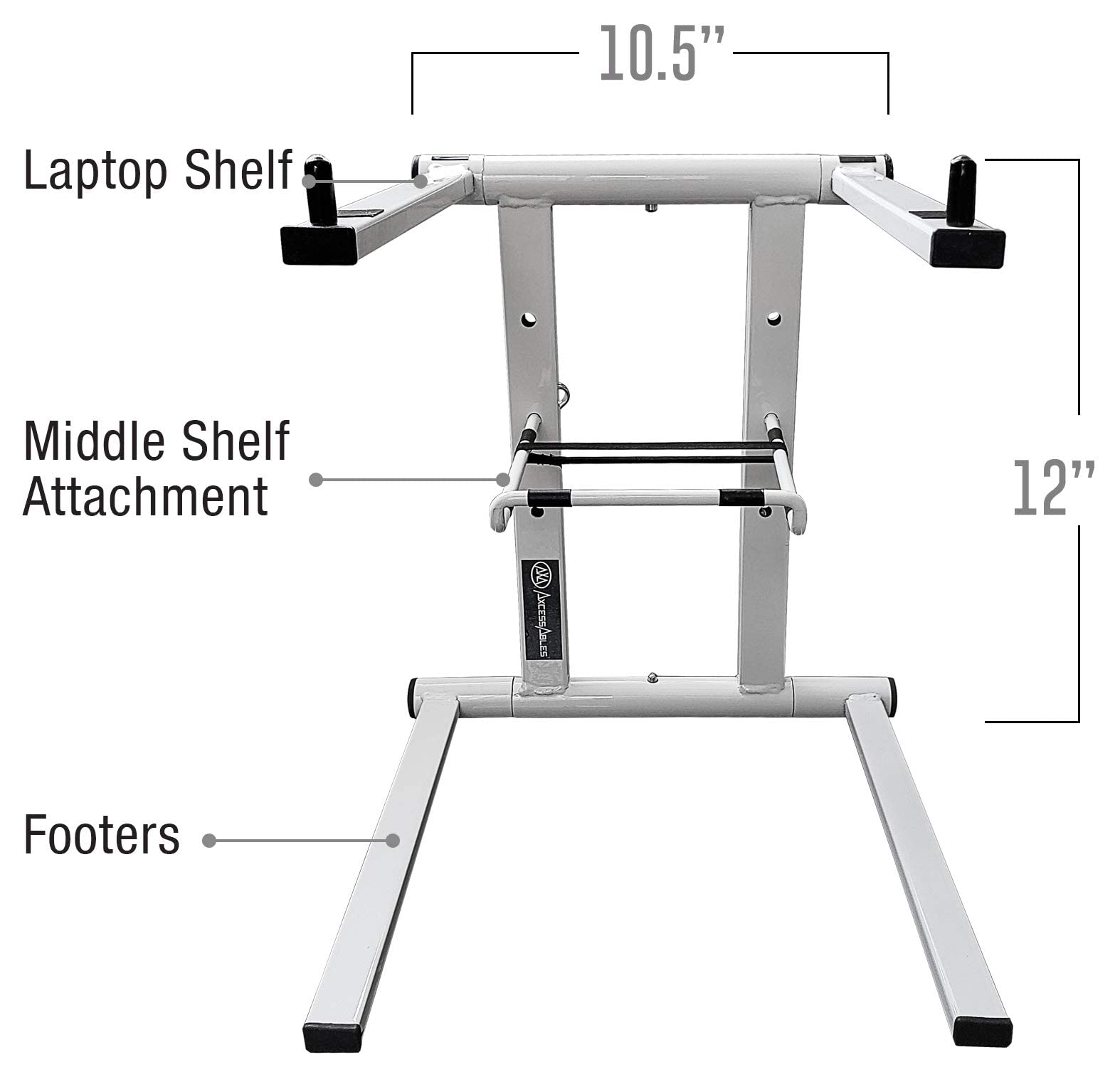 Axcessables Portable Dj Laptop Stand With Bag | Folding Laptop Stand | Elevated Macbook Stand For Home Office, Music Production,