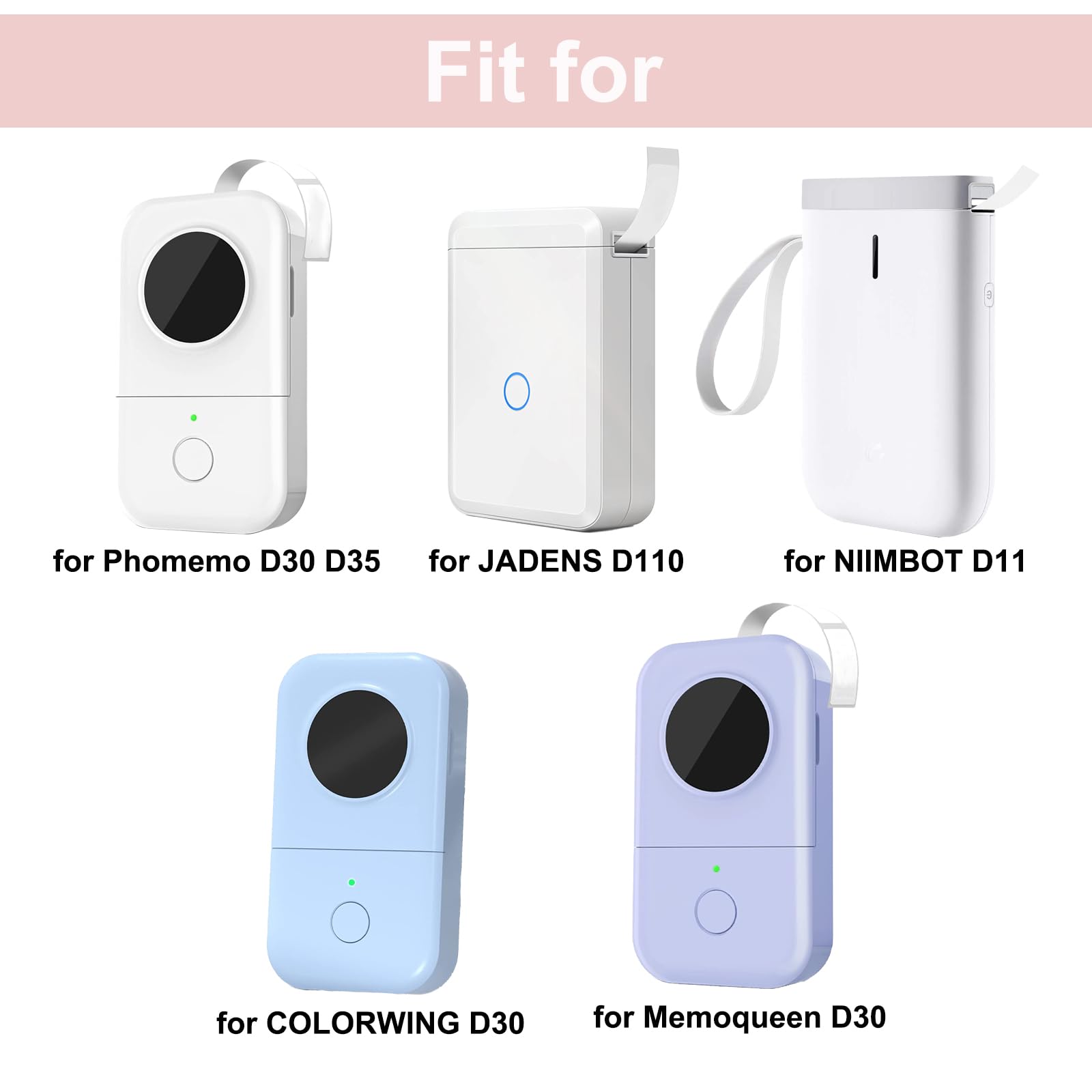 Lumus&Solem Pink Case Compatible With Phomemo D30 D35 Label Maker, Fit For Niimbot D11 D110, Fit For Jadens D110, Case Easily St