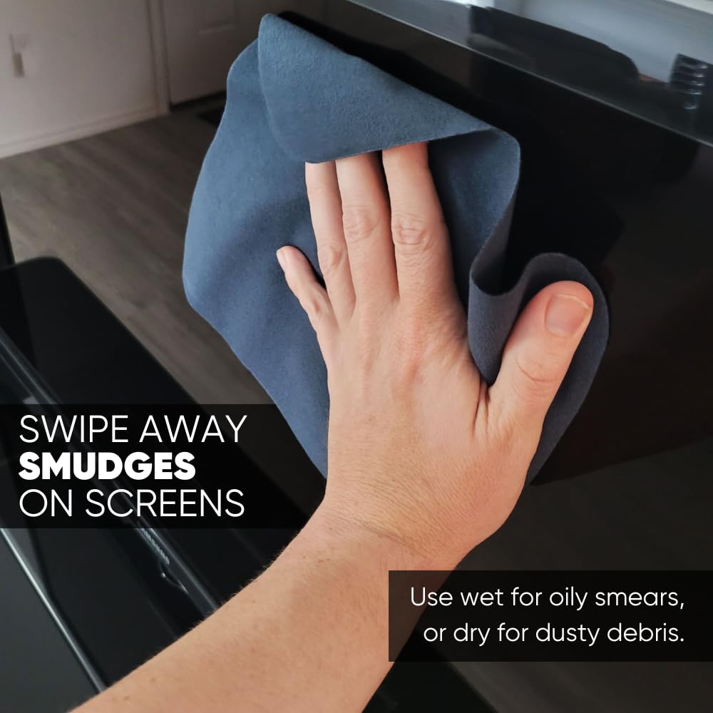 Premium Screen Cleaning Cloth By Microfiber Wholesale | Gray | 10   X10    | 10Pk | Soft Microfiber Suede | Mid Size Reusable |