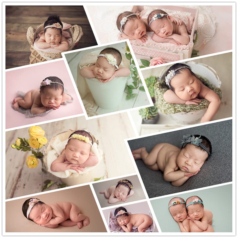 Zeroest Baby Photography Props Headband Newborn Girl Hair Accessories Photo Shoot Outfits Infant Flower Headdress (No..3)