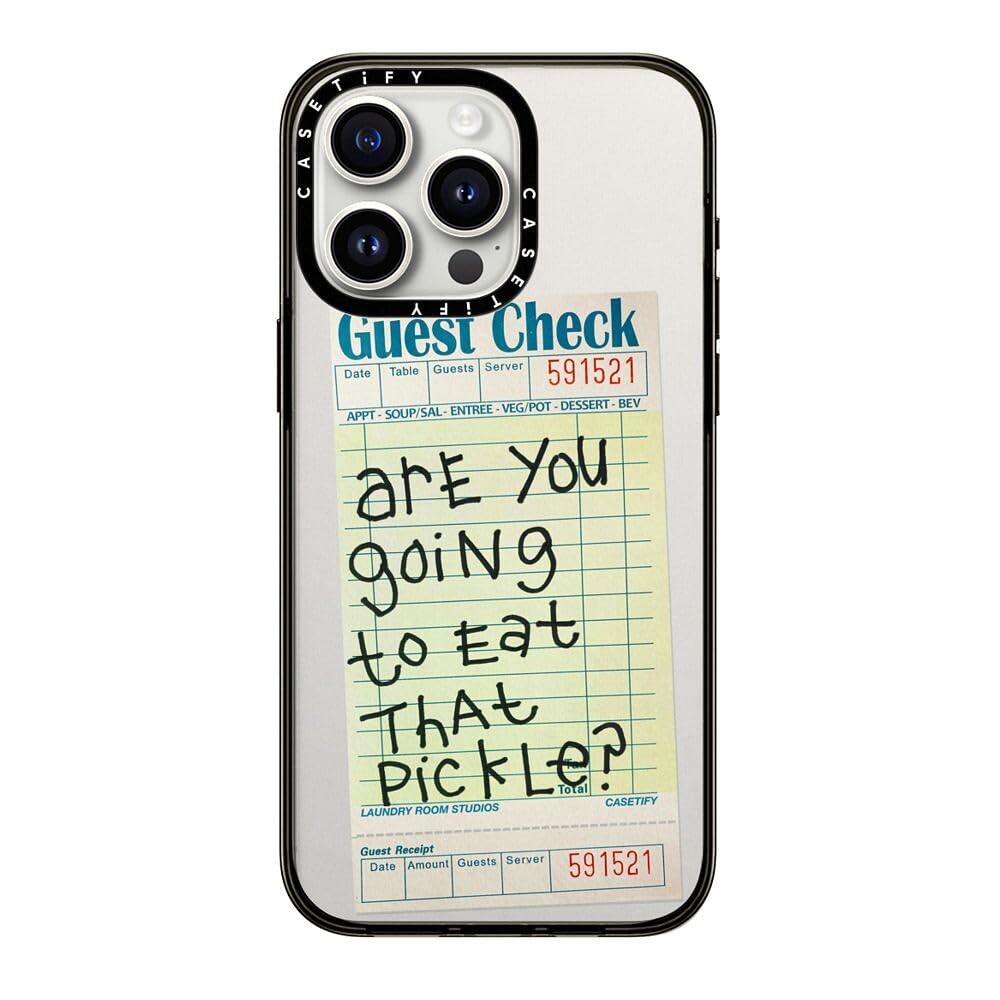 Casetify Compact Case For Iphone 15 Pro Max [2X Military Grade Drop Tested / 4Ft Drop Protection]   The Pickle Case   Clear Blac