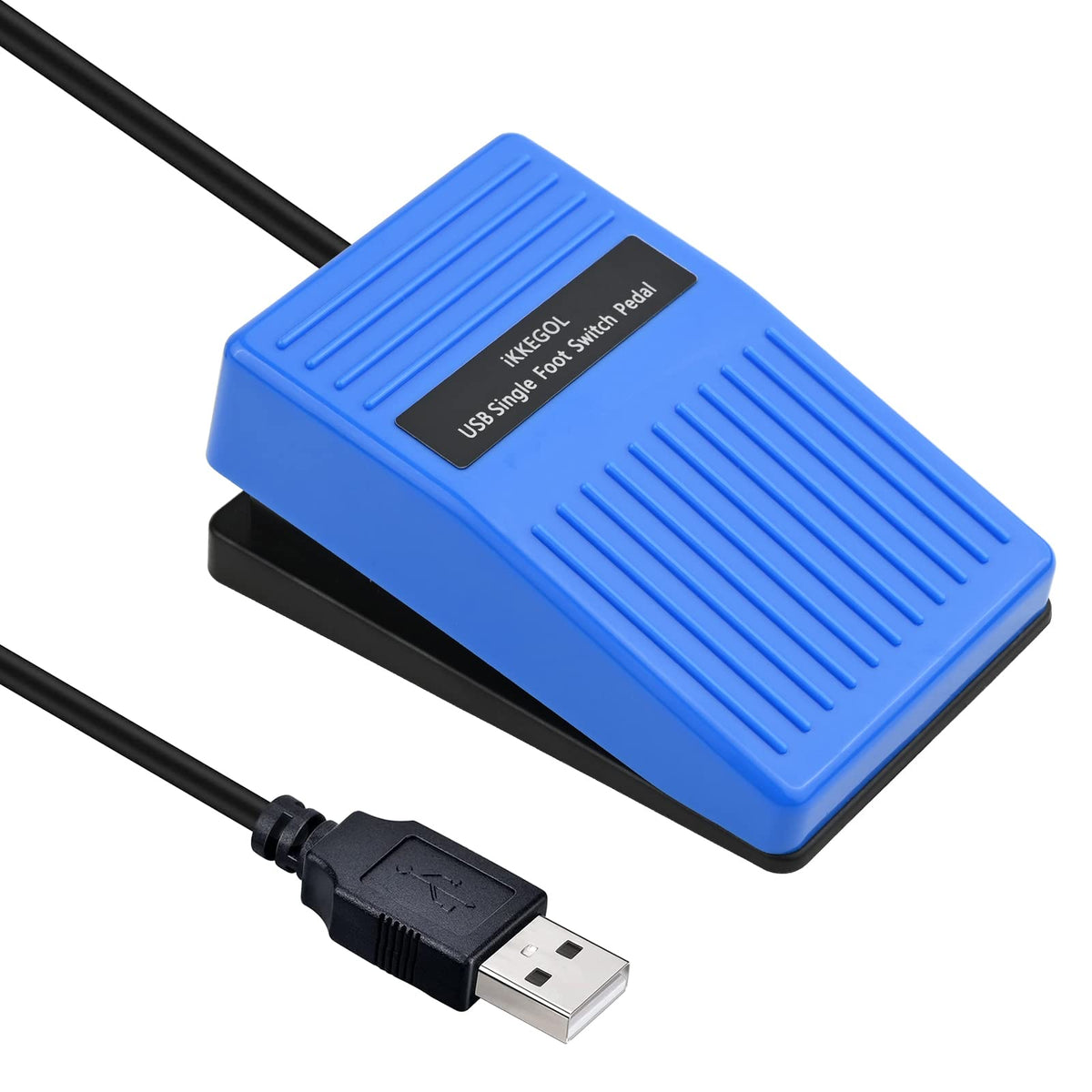 Ikkegol Upgraded 2023 Digital Optical Usb Foot Pedal, Usb Single Foot Switch Game Control, One Key Programmable Footswitch Mouse Keyboard For Video Game Push To Talk, Transcription Hid (Single Pedal)