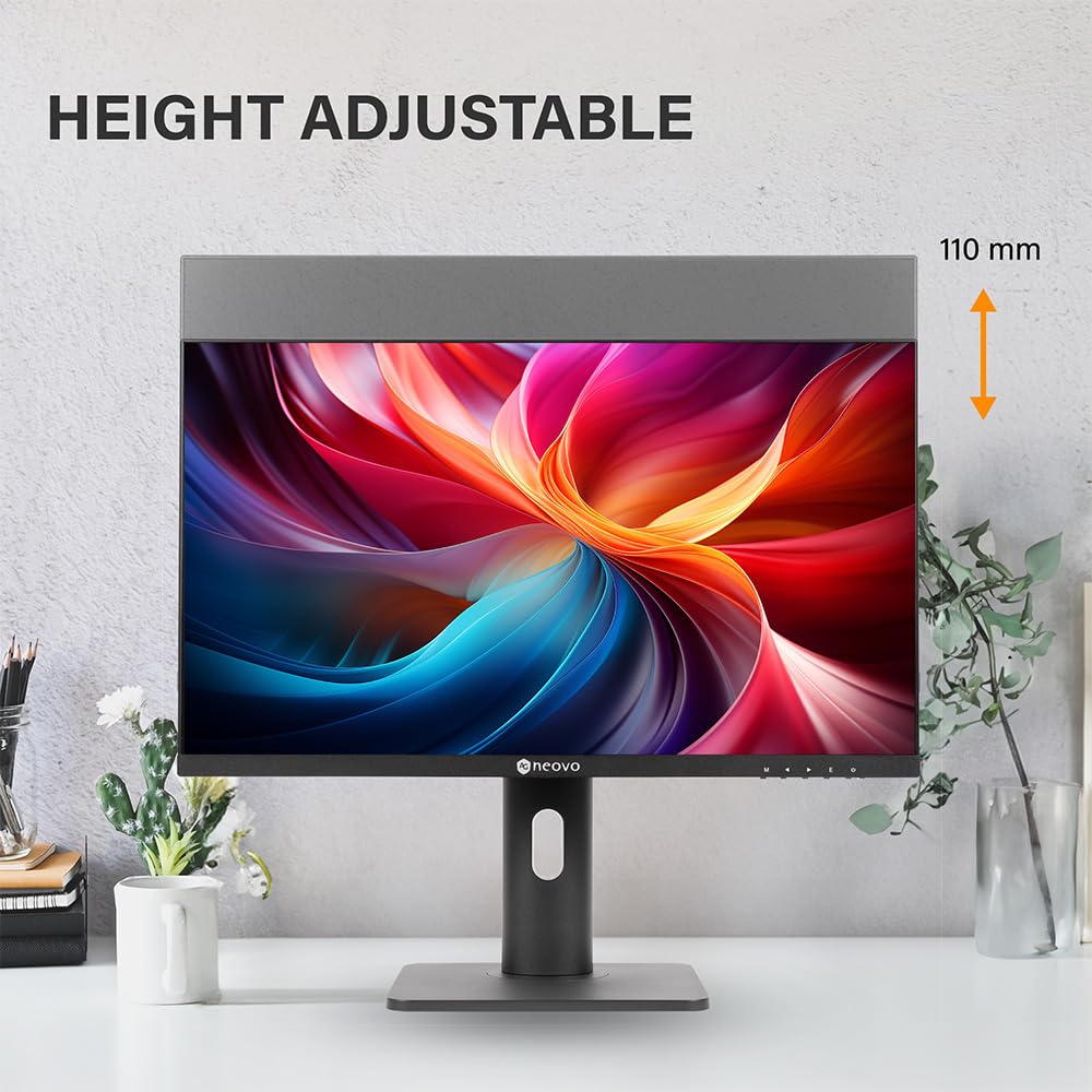Ag Neovo Mh2703 27 Inch Monitor, Height Adjustable, 100Hz, Tuv Eyesafe Certified, Fhd 1920 X 1080P, Ips, Vga, Hdmi, Displayport