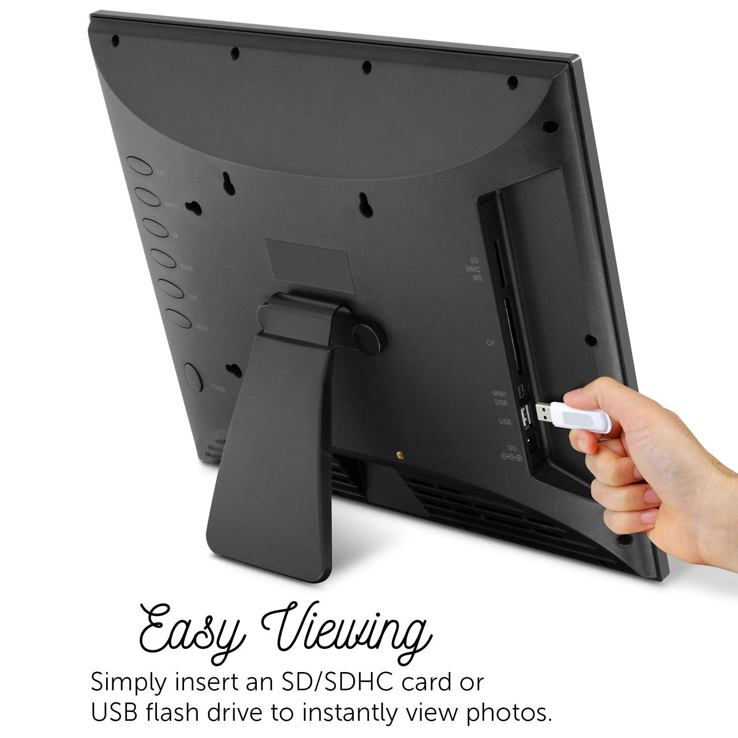 Aluratek 8 Inch Lcd Digital Photo Frame With Auto Slideshow Using Usb Sd/Sdhc (Adpf08Sf)   Black