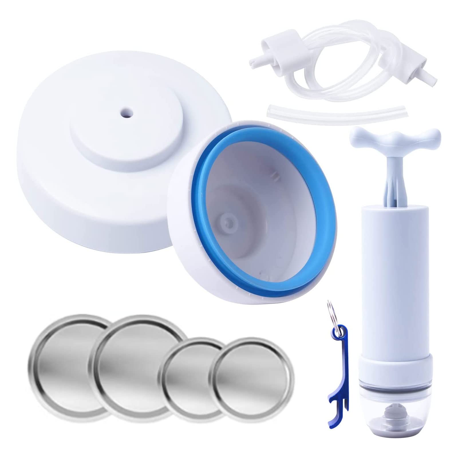 Ainstru Jar Vacuum Sealer Kit Compatible With Foodsaver, Manual Operation, White, Pvc & Abs Material, Seals Wide Mouth & Regular