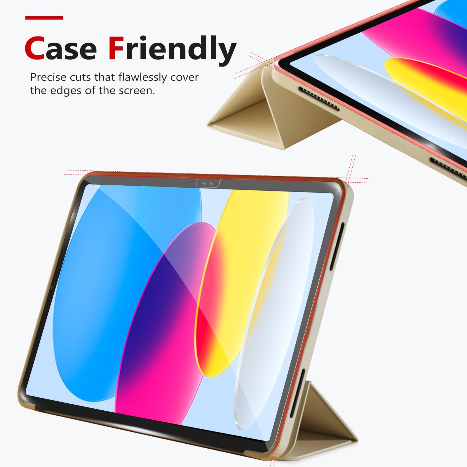 Bersem Screen Protector Compatible With Ipad 10Th Generation 10.9 Inch (2022) Tempered Glass, Ultra Clear, Anti Scratch, Case Fr