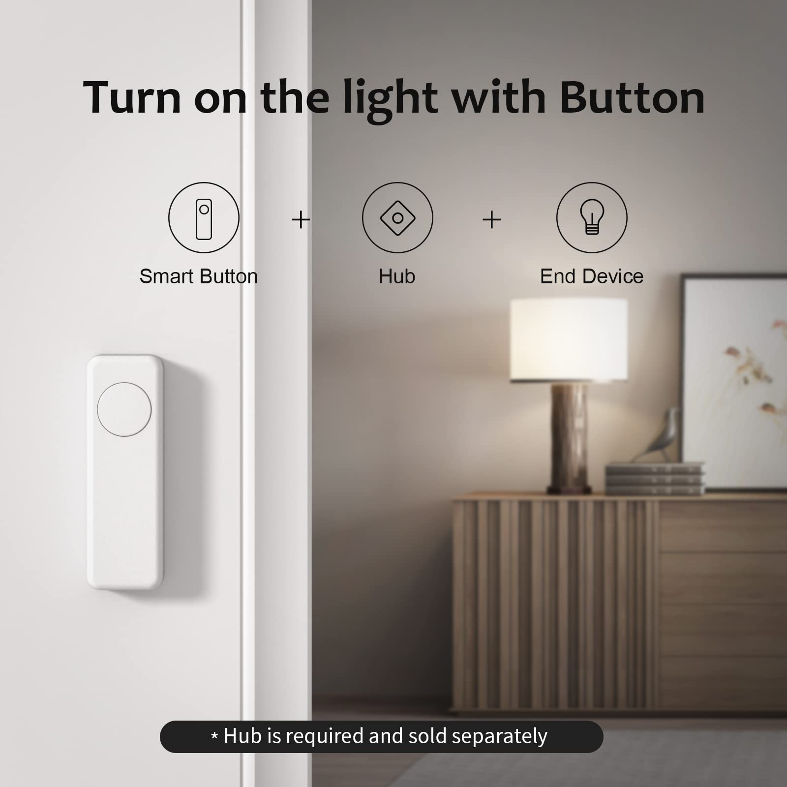 Thirdreality Zigbee Smart Button Yellow, 3 Way Remote Control, Require Zigbee Hub, Work With Smartthings, Aeotec, Hubitat, Home