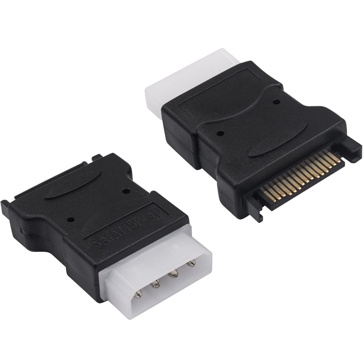 Duttek Sata Male To Molex Male Adapter, Sata To Lp4, Molex To Sata Power Adapter,15Pin Sata Male To 4 Pin Ide Male Adapter Conne