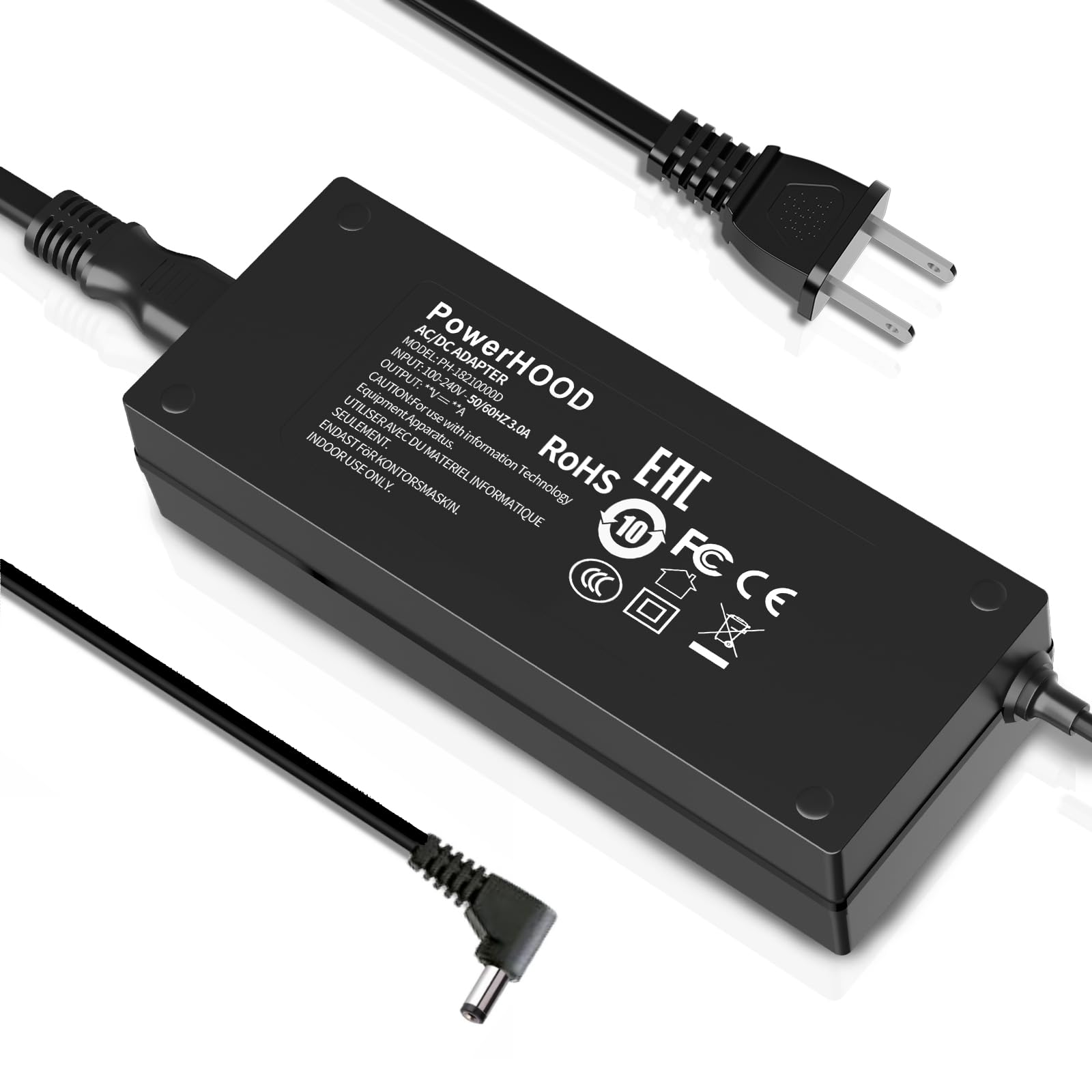 PowerHOOD 22V AC Adapter Compatible with Samsung 27 32 Odyssey G65B LS27BG650ENXGO LS27BG652ENXGO LS32BG652ENXGO S32BG652E S32BG