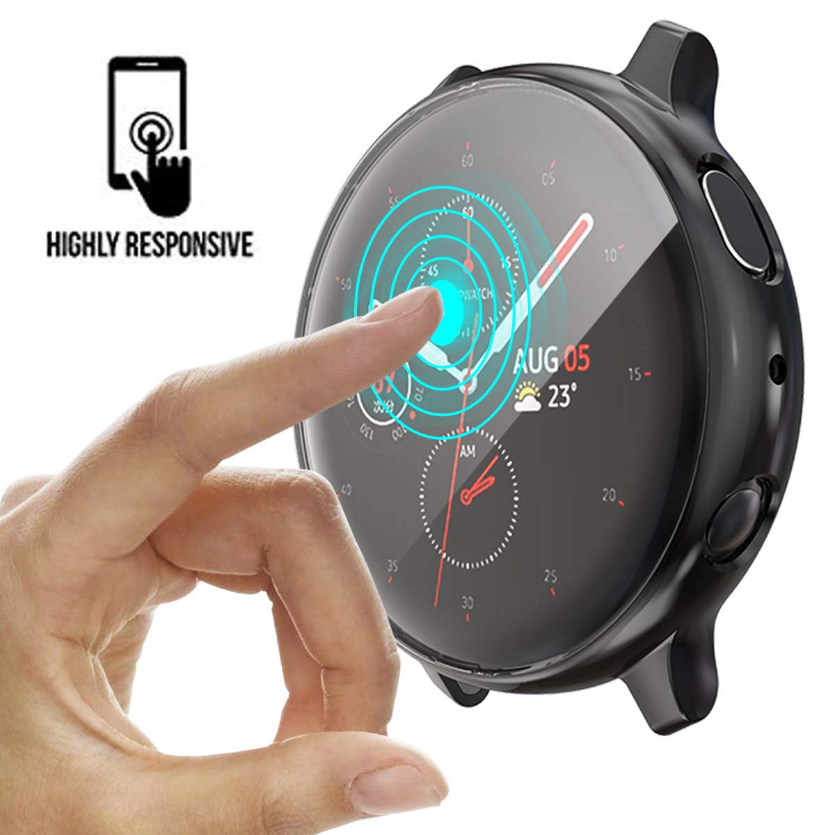 Bharvest [8 Pack] Screen Protector Case Compatible With Samsung Galaxy Watch Active 2 44Mm, Flexible Tpu Plated All Round Scratc