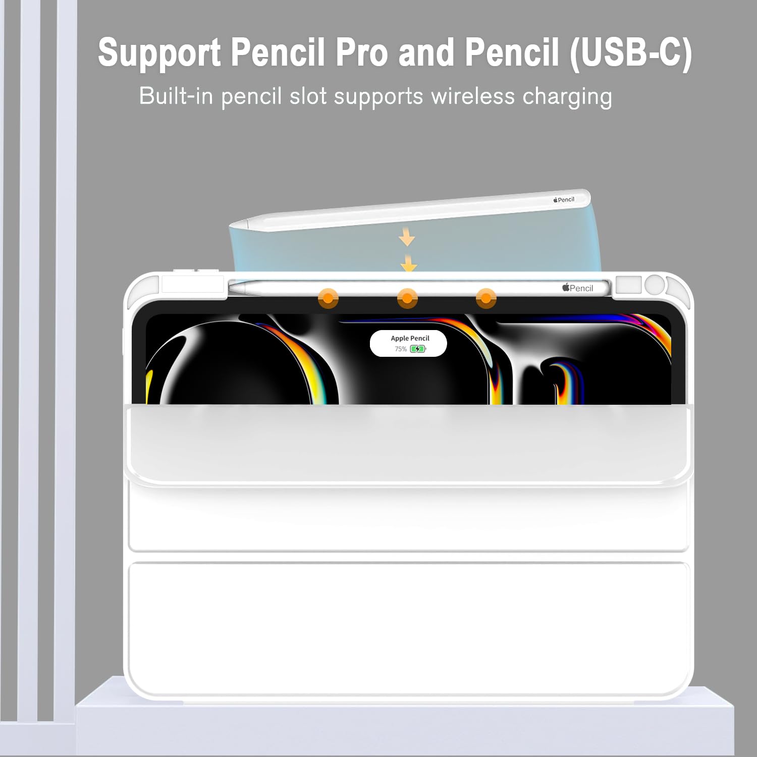 Zryxal New Ipad Pro 13 Inch Case M4 (2024 Model, 7Th Generation) With Pencil Holder, Smart Ipad Case [Support Pencil Pro And Pen