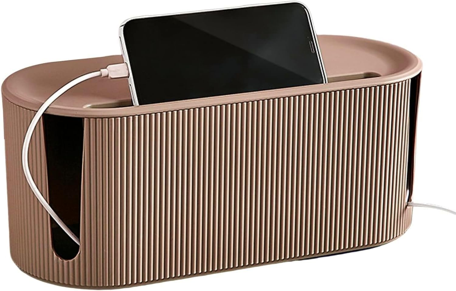Cable Management Box,Desk Cord Organizer with Groove Cover,Plastic Cord Hider Box,Large Cable Box Organizer,Power Socket Managem