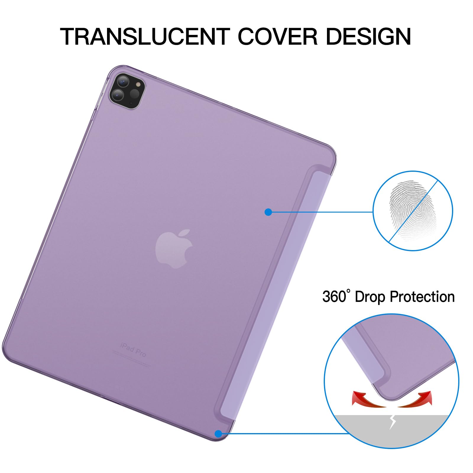 Jetech Case For Ipad Pro 12.9-Inch (6Th/5Th Generation, 2022/2021 Model), Slim Stand Hard Back Shell Smart Cover With Auto Wake/