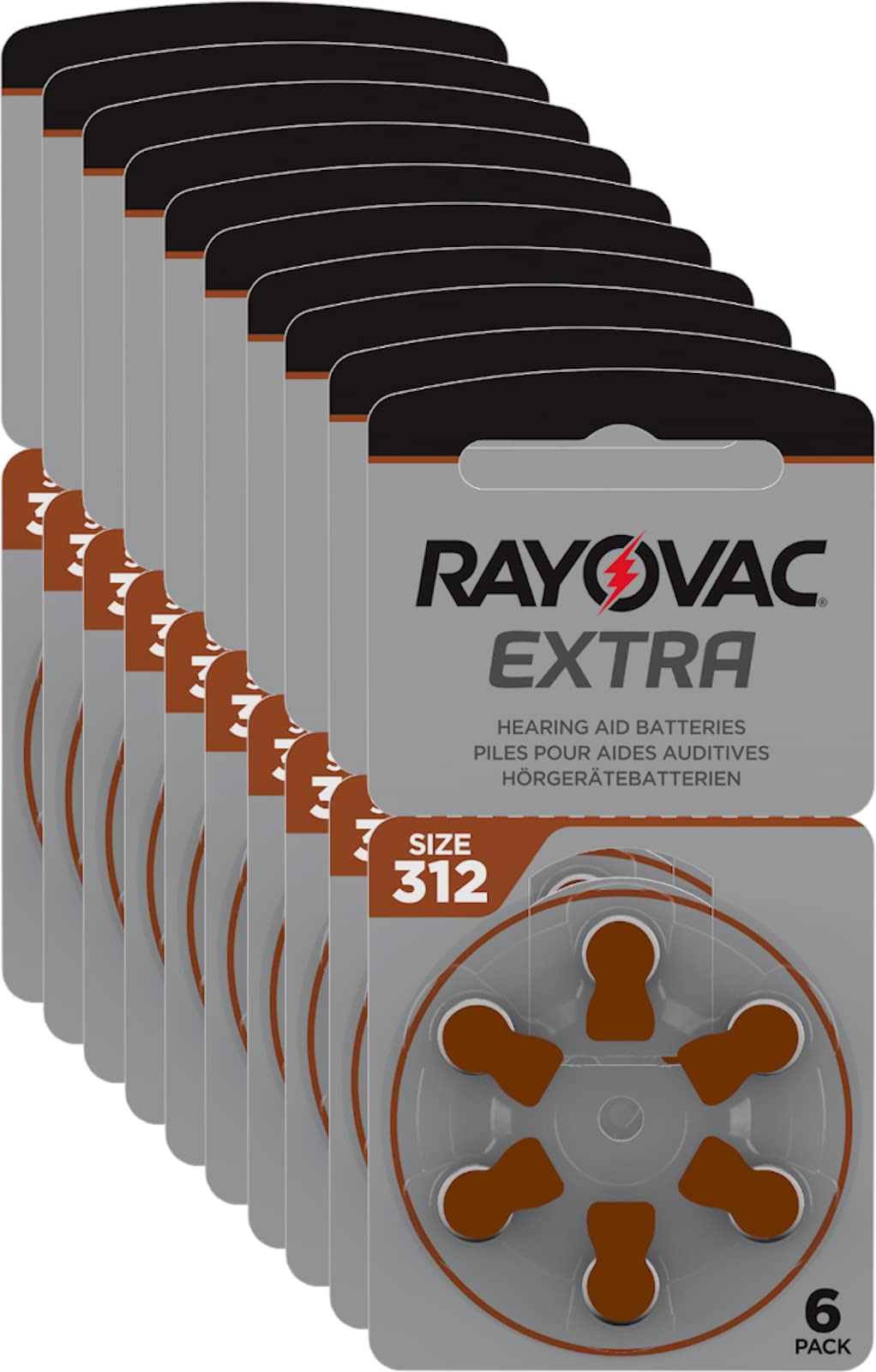 Rayovac 60 Piles Auditives 312 Extra Advanced / Pile Auditive Pr41 / Piles Pour Appareils Auditifs / 312Ae,A312,Da312,P312,Pr312