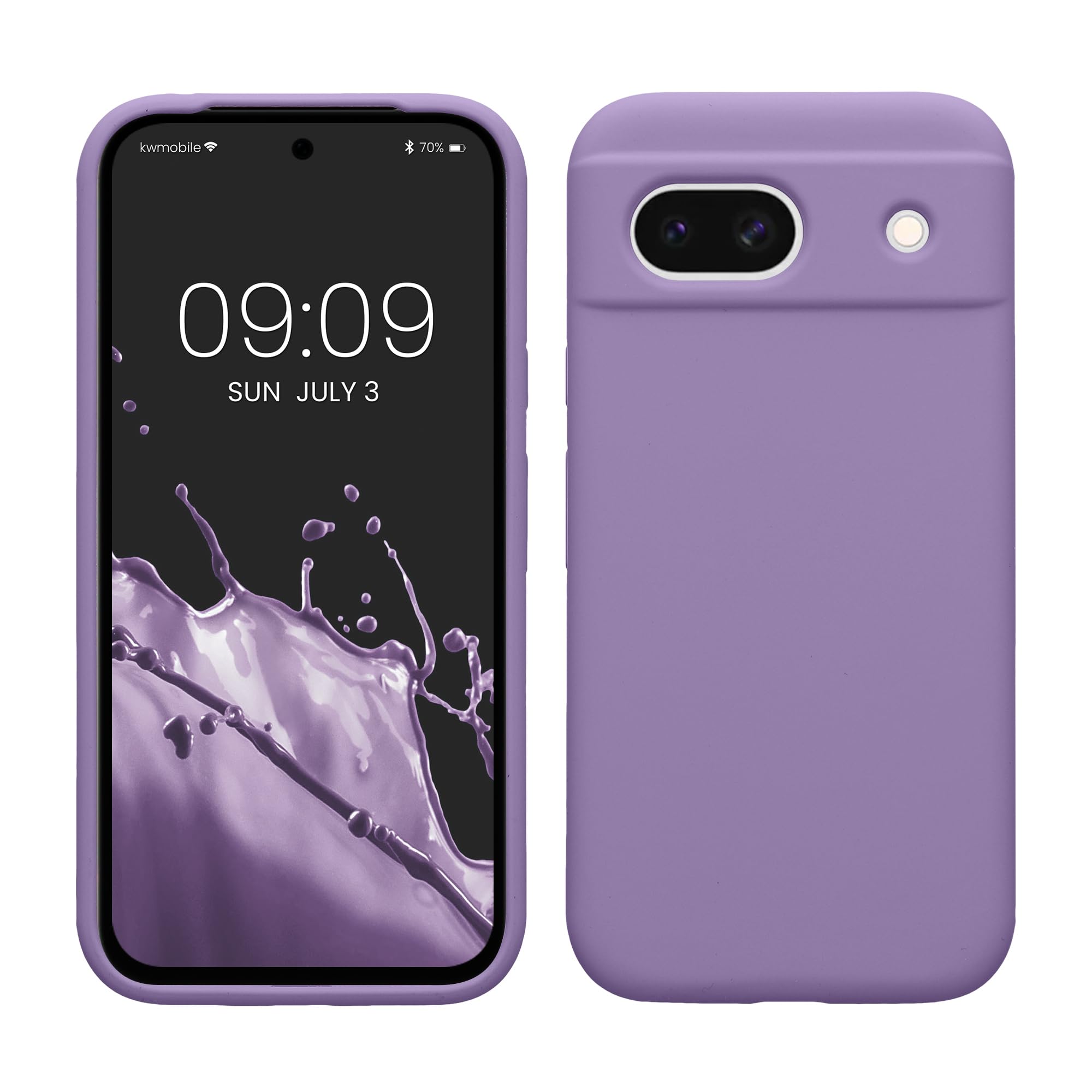 kwmobile Case Compatible with Google Pixel 8a Case - TPU Silicone Phone Cover with Soft Finish - Violet Purple