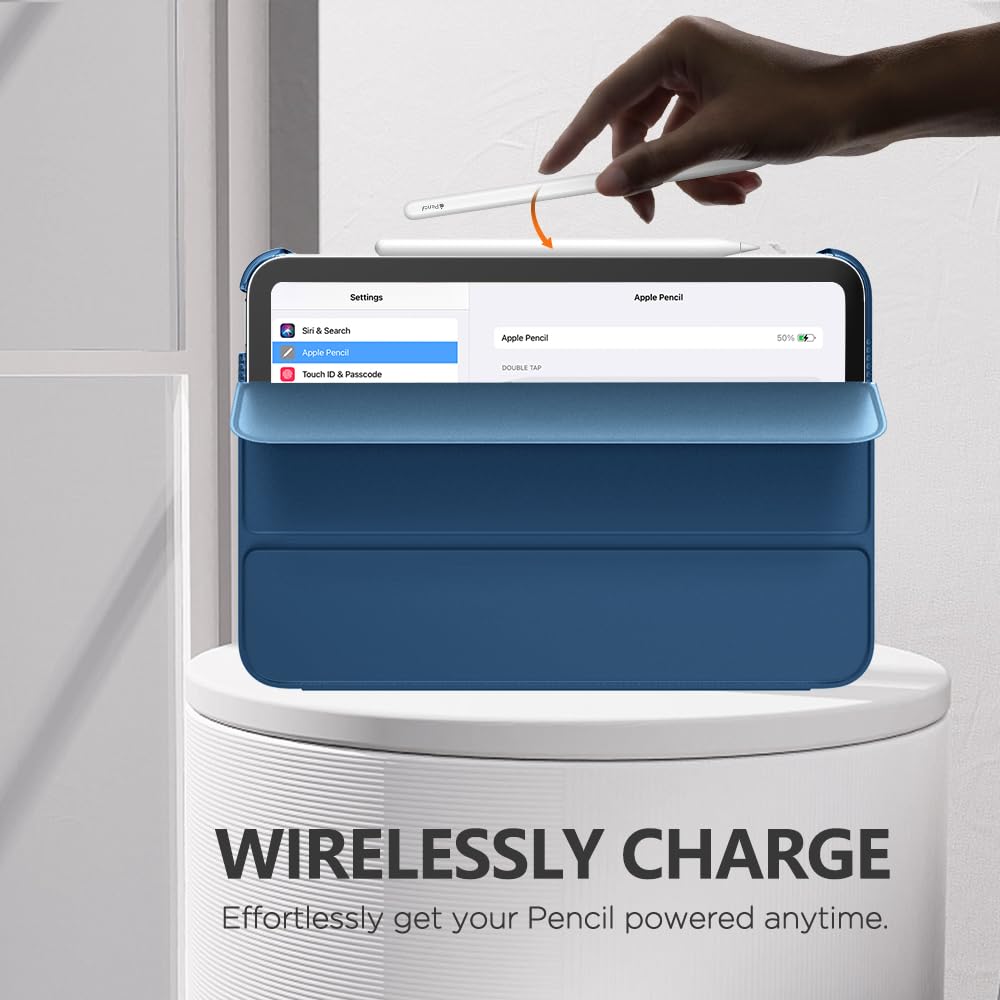 MoKo for iPad Mini 7 (A17 Pro) Case 2024,iPad Mini 6 Case 2021,8.3 inch iPad Mini 7th/6th Generation Case,Slim Lightweight Hard Back Shell Stand Cover for iPad Mini 2024 with Touch ID, Navy Blue