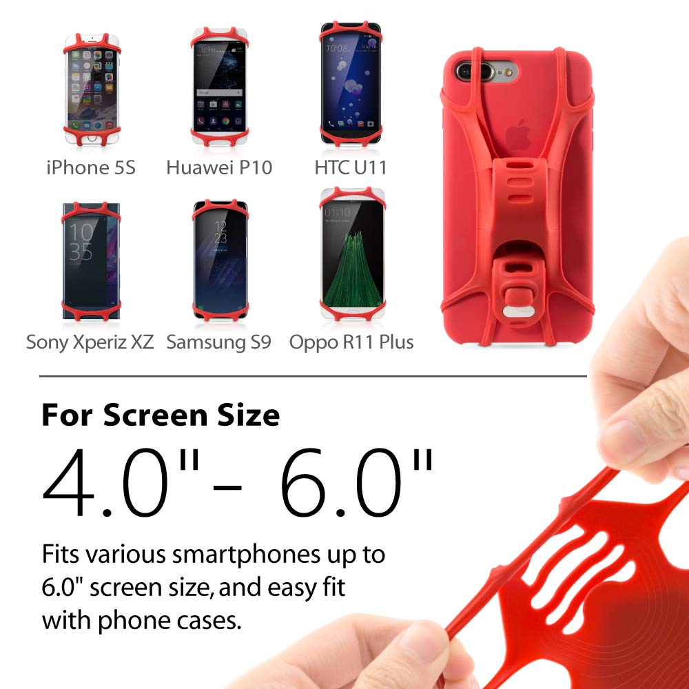 ?Bone? Bike Phone Mount, Universal Bicycle Stem Handlebar Cell Phone Holder For 4 To 6 Inch Smartphone (Bike Tie Pro Dark Blue)