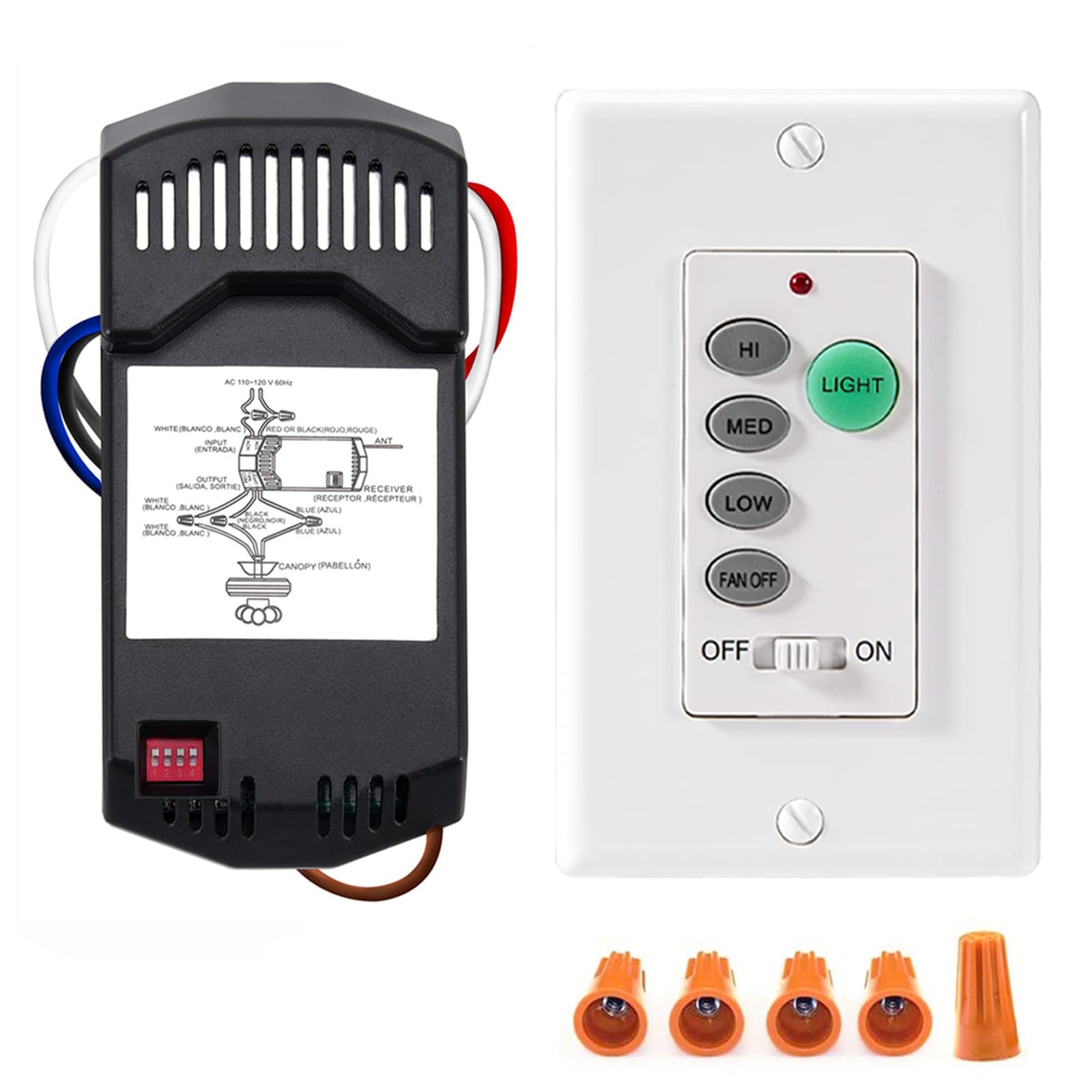 Greenbell Ceiling Fan Remote Control Kit, Universal Ceiling Fan Remote Control Uc9050T, Uc9050T Ceiling Fan Wall Remote Control