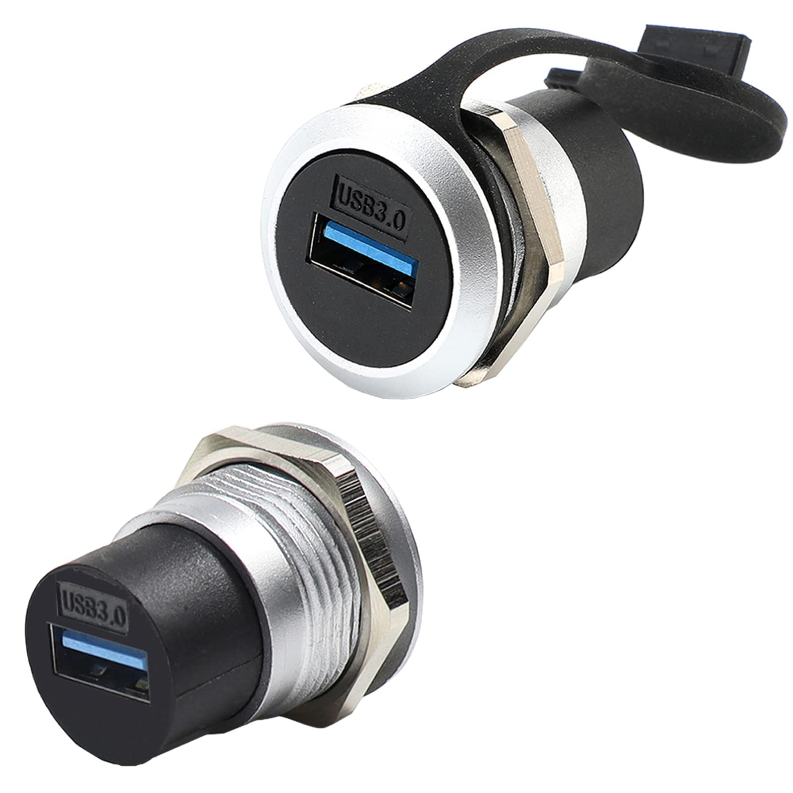 Penglin 2Pack Usb 3.0 Panel Mount Coupler, Usb Pass Through Connector, Female To Female Bulkhead Extension Adapter With Water/Du