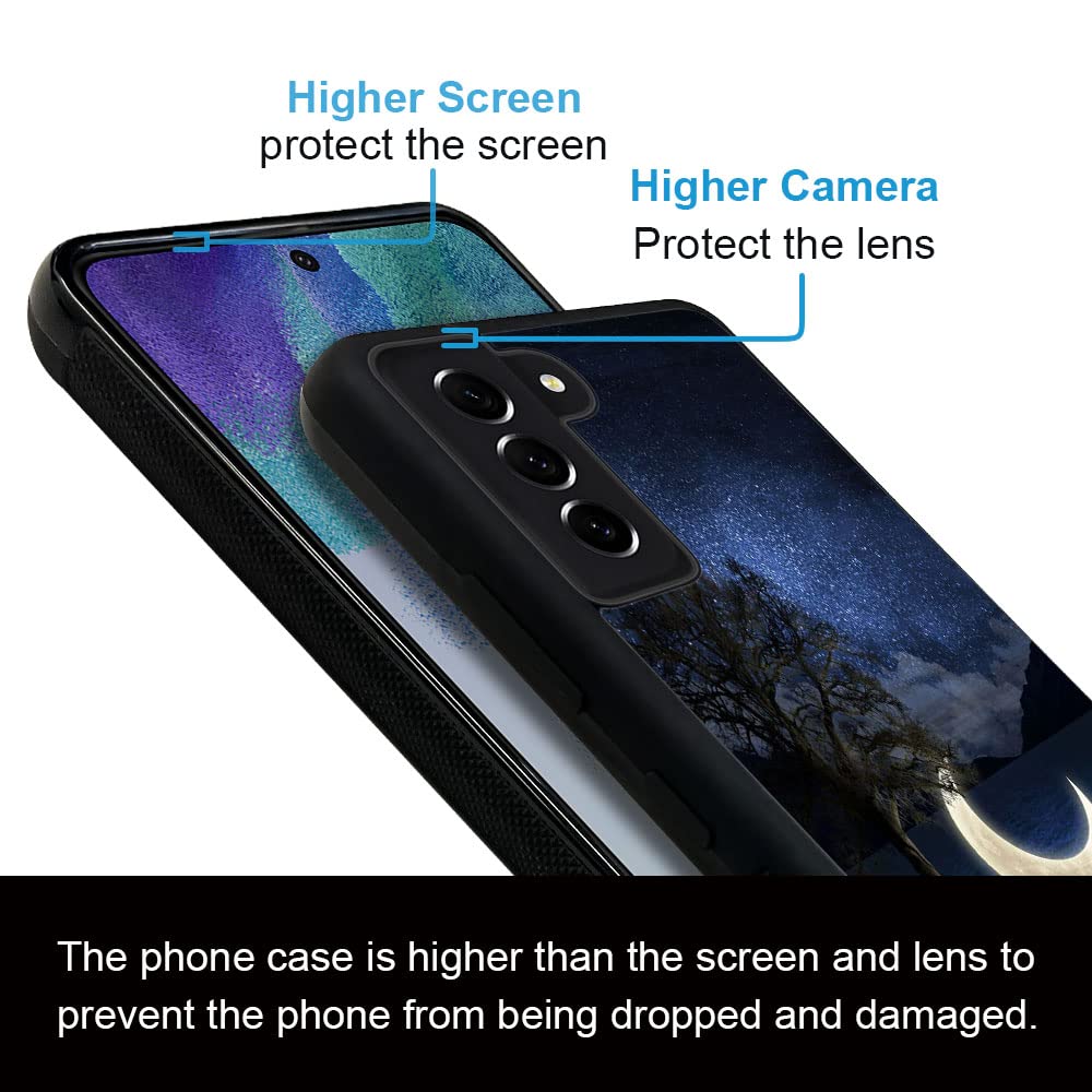 ZHEGAILIAN Samsung Galaxy S23 Phone Case Shockproof Soft TPU Bumper Hard PC Leisure Crescent Moon 6.1 inch