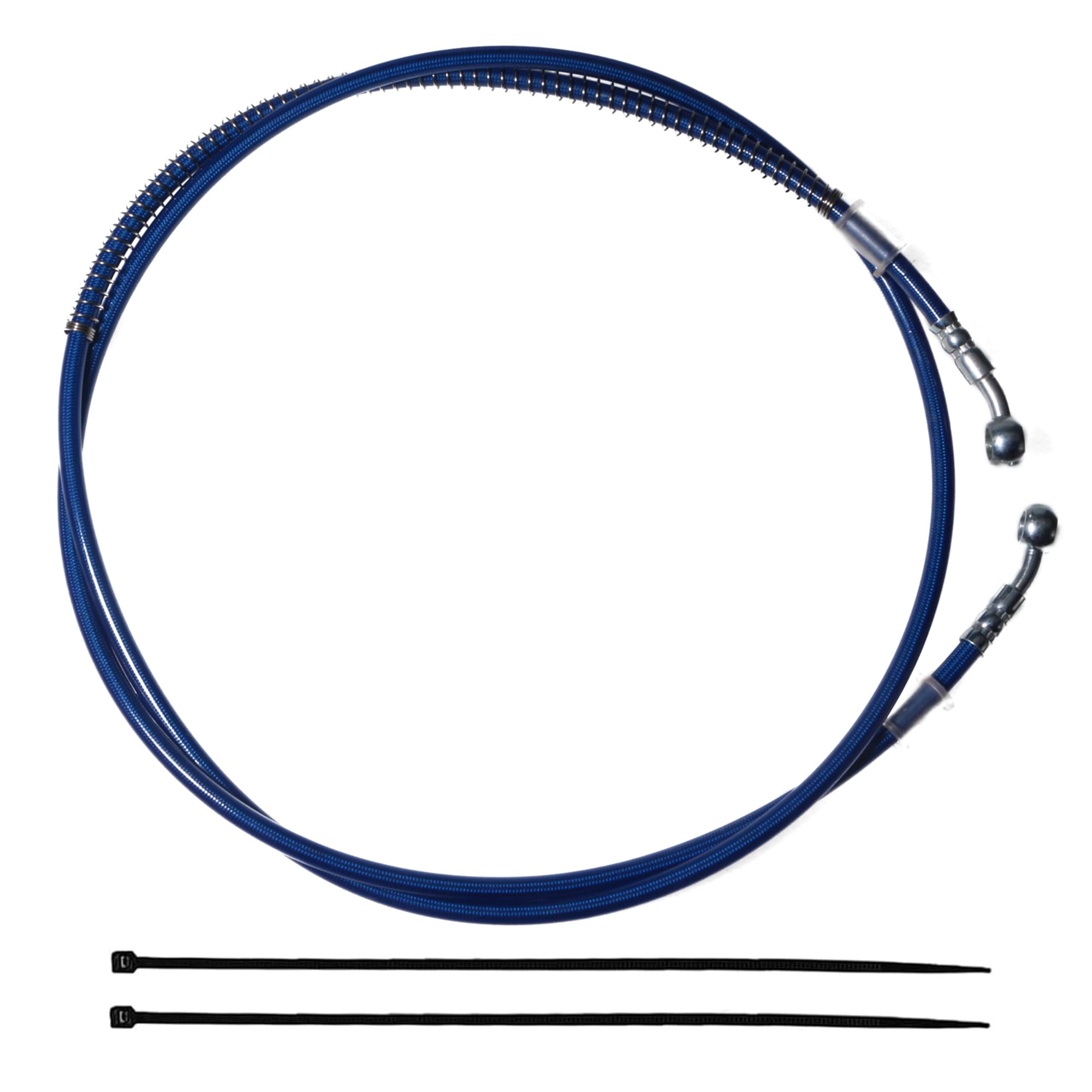 Pro Bat 86'' Braided Hydraulic Brake Hose Line Pipeline For Chinese Gy6 Scooter Atv Dirt Bike Go Kart 10Mm Banjo Ends Blue